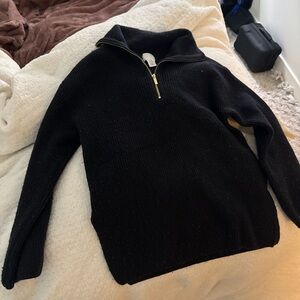 Navy Oversized H&M Half-Zip Sweater